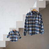 Camicie di flanella Dad & Mini (set 2 pezzi) - a quadri blu 