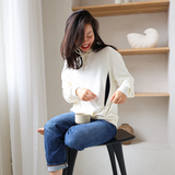 Felpa per l'allattamento con cappuccio in bambù - Avorio