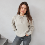 Felpa con cappuccio per l'allattamento in bambù - Taupe