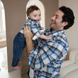 Camicie di flanella Dad & Mini (set 2 pezzi) - a quadri blu 