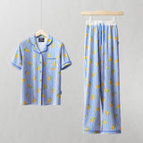 Ladies Pajamas Set Mediterranean Lemons