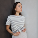 Maglietta per l'allattamento Beige a righe
