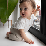 Leggings a coste in bambù Oatmeal