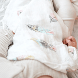 Feathers Large Muslin Blanket - Zipster