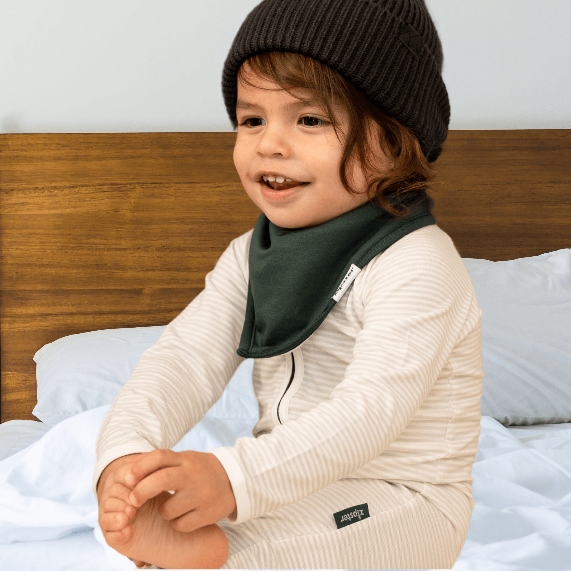 Bamboo Bandana Bib Dark Green - Zipster